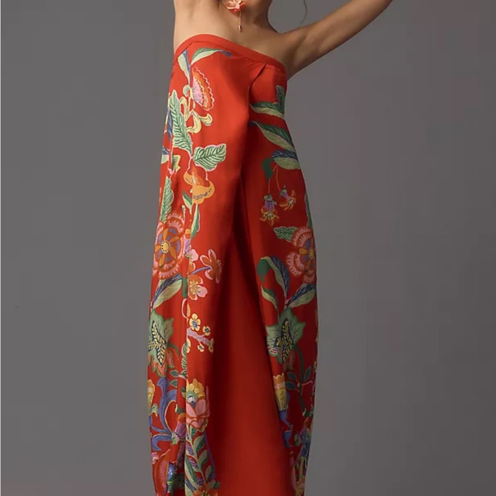 Anthropologie Pleated Column Midi Dress
